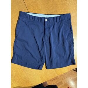 Peter Millar Featherweight Shorts Mens 33 Navy Blue Chino Golf Performance